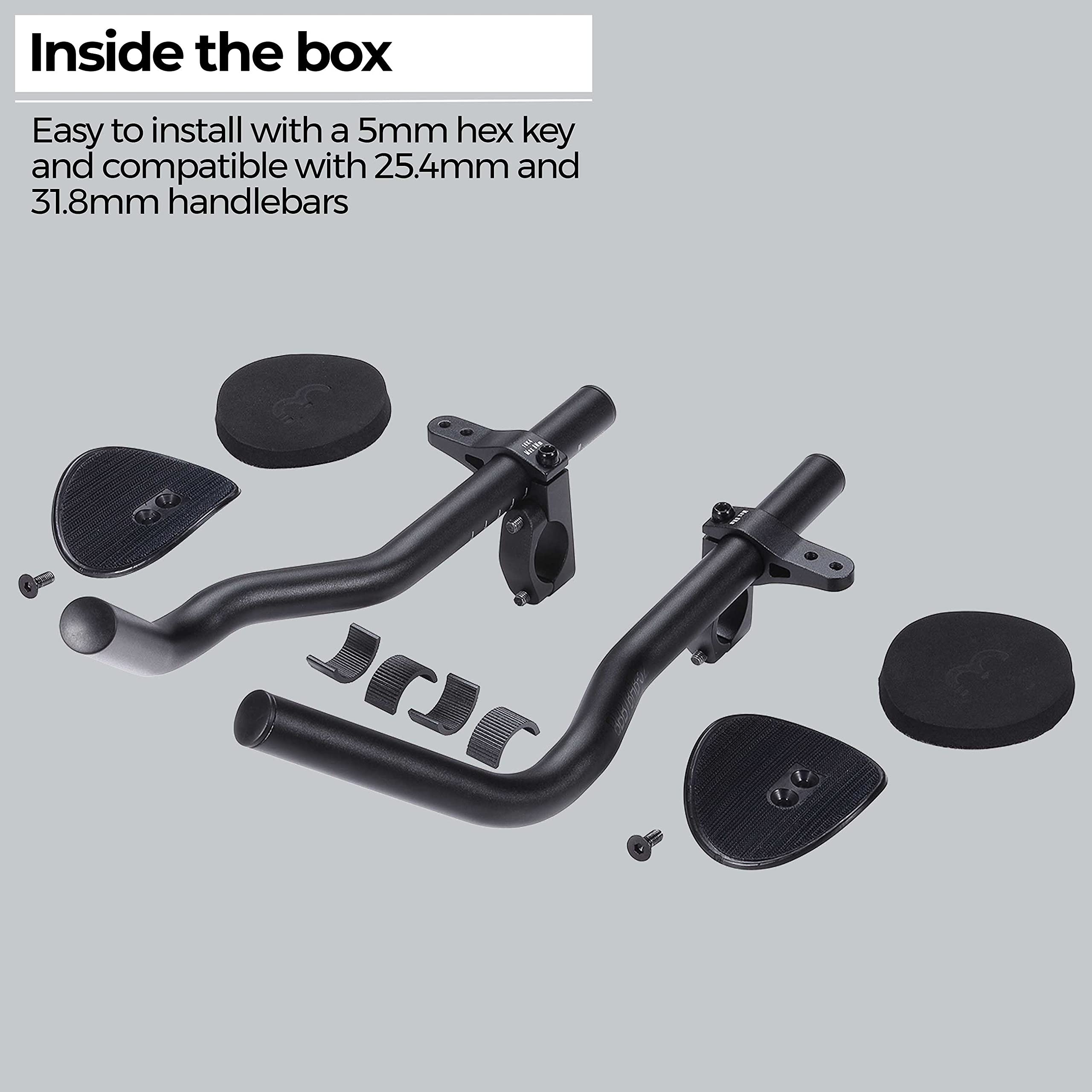 BBB Cycling AeroBase Aluminium Tri Bars – Ergo-Bend Aerobars for Road Bikes