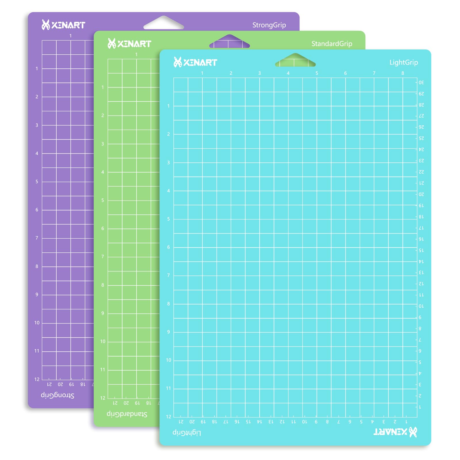 Xinart Cutting Mats for Cricut Joy Xtra | 3-Pack Variety Grip 8.5x12"