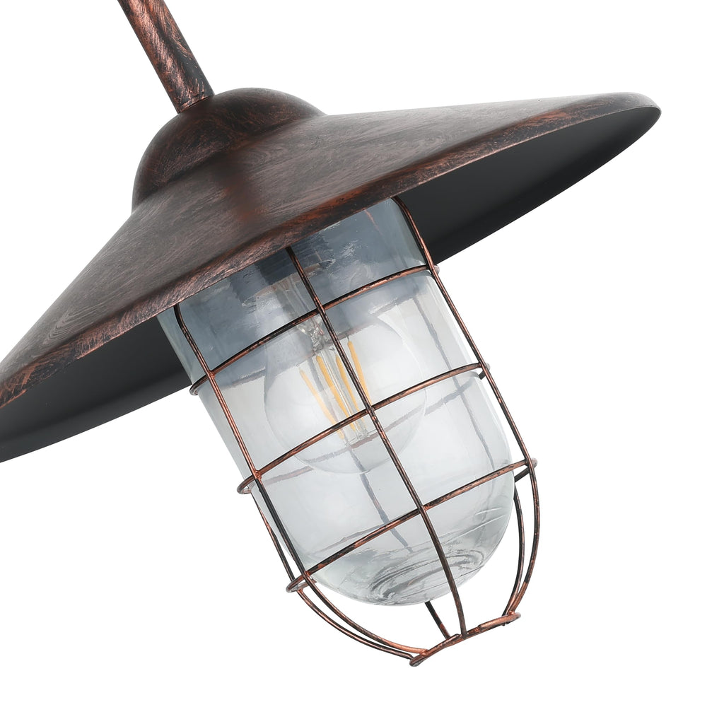 Eglo Melogoa Outdoor Wall Light | Antique Copper Vintage Porch Lantern