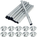Chrome Radiator Pipe Covers & Collars - 10 Pack Silver