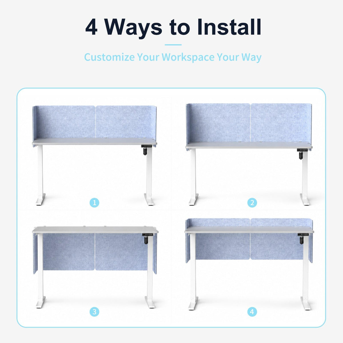 Desk Privacy Panel,2PCS,2-in-1 Soundproofing for Office,School & HomeBlue - image 4