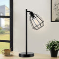 Harper Living Vintage Caged Table Lamp – Black Industrial Bedside Light