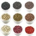 KOCONI 1000 Nano Rings | 3mm Silicone Lined Hair Extension Beads - Dark Brown