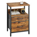 YMYNY Bedside Table | Nightstand with 2 Fabric Drawers and Metal Frame