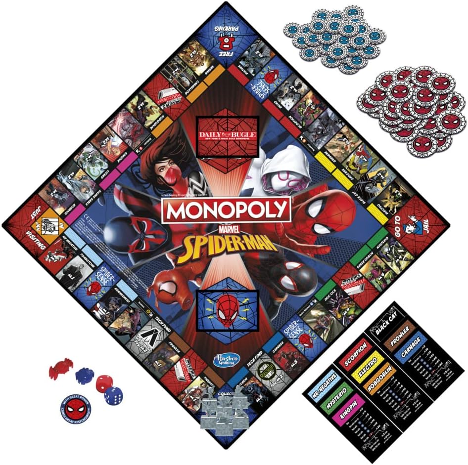 Monopoly: Marvel Spider-Man Edition Board Game for Kids by Snaps