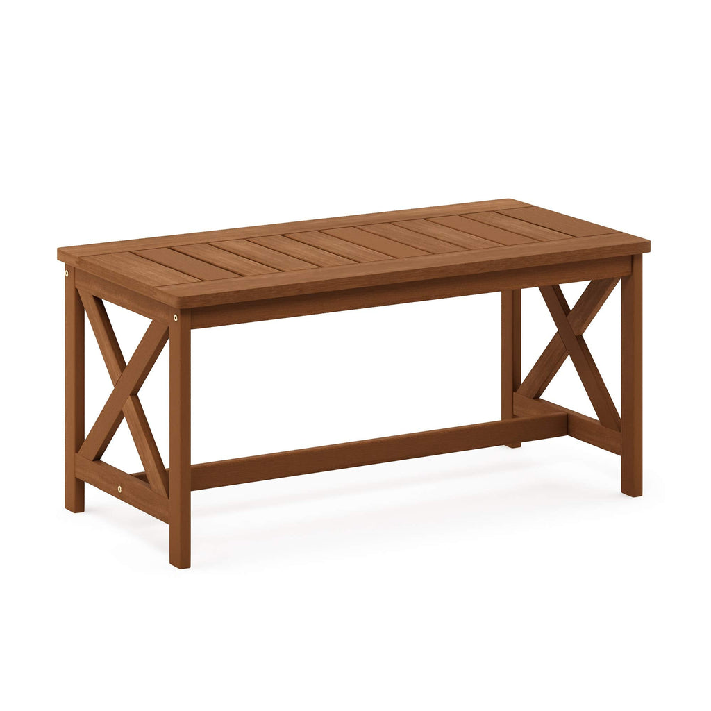 Furinno Meranti Wood Cross Design Patio Coffee Table – Natural