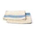 LinenMe Provence Blue Striped Linen Hand and Guest Towels, Set of 2