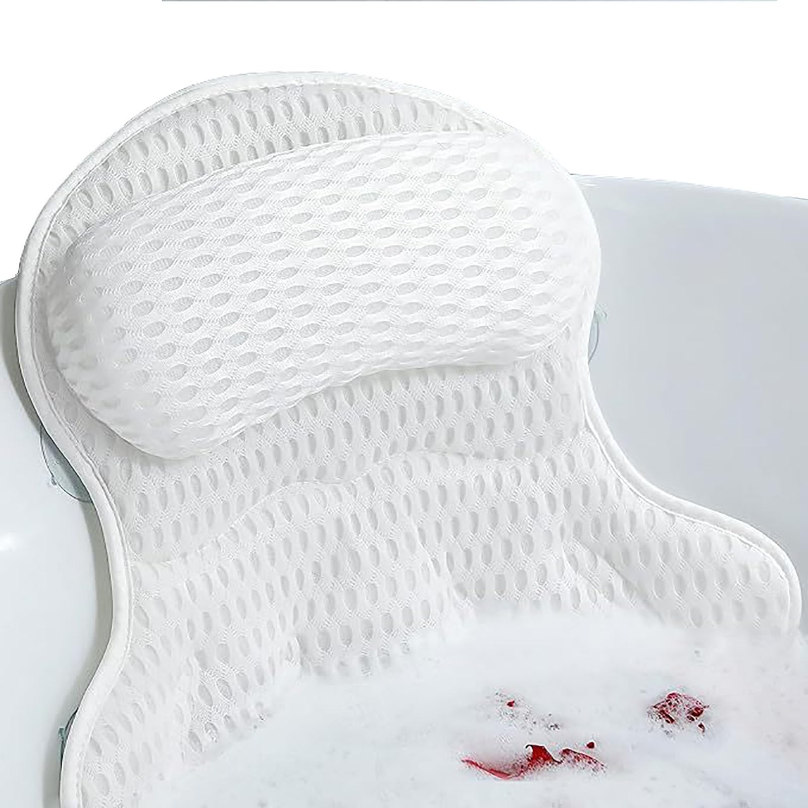 Jolof Store Bath Pillow – 4D Air Mesh Ergonomic Tub Cushion with 6 Suctions
