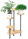 Kesper Flower Stand – Oak Decor Wood Plant Shelf, Brown/Grey