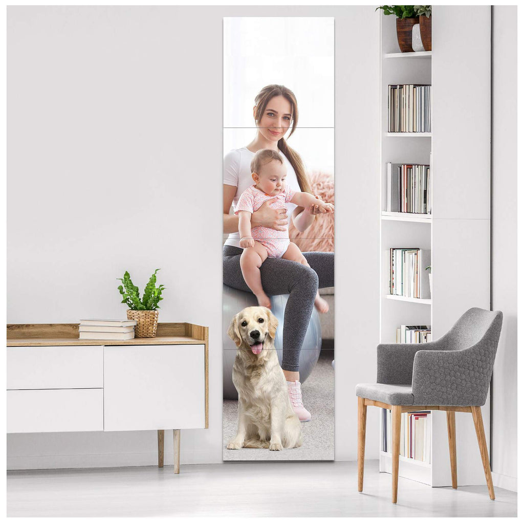 EVENLIVE Full Length Mirror Tiles | 4-Piece Frameless Glass Wall Mirror
