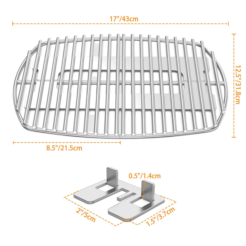 Onlyfire Stainless Steel Cooking Grate for Weber Q1000 Q1200 Q1400