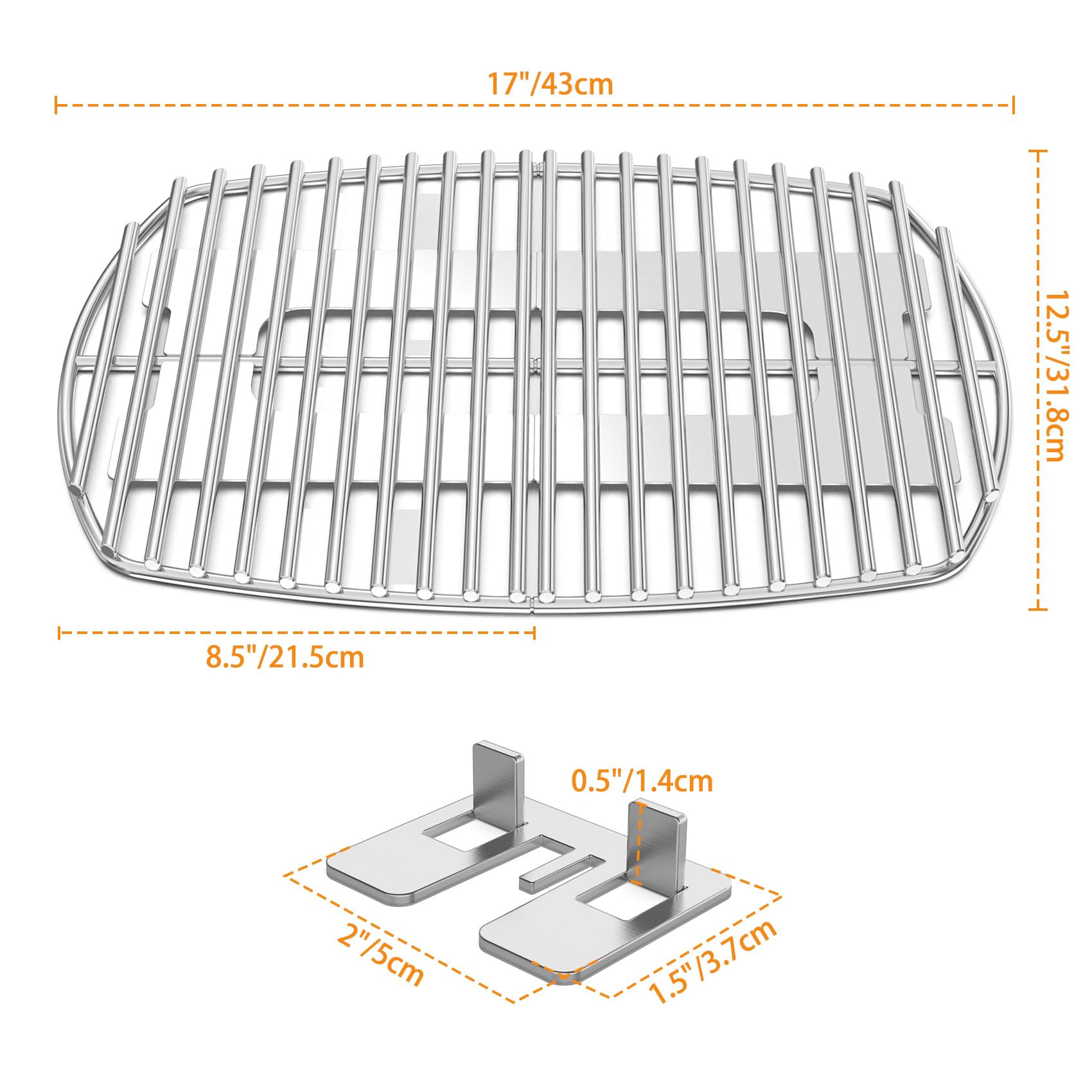 Onlyfire Stainless Steel Cooking Grate for Weber Q1000 Q1200 Q1400