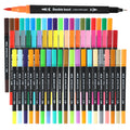 AEDAGA 60 Dual Tip Colouring Pens | Brush Markers for Adult Art