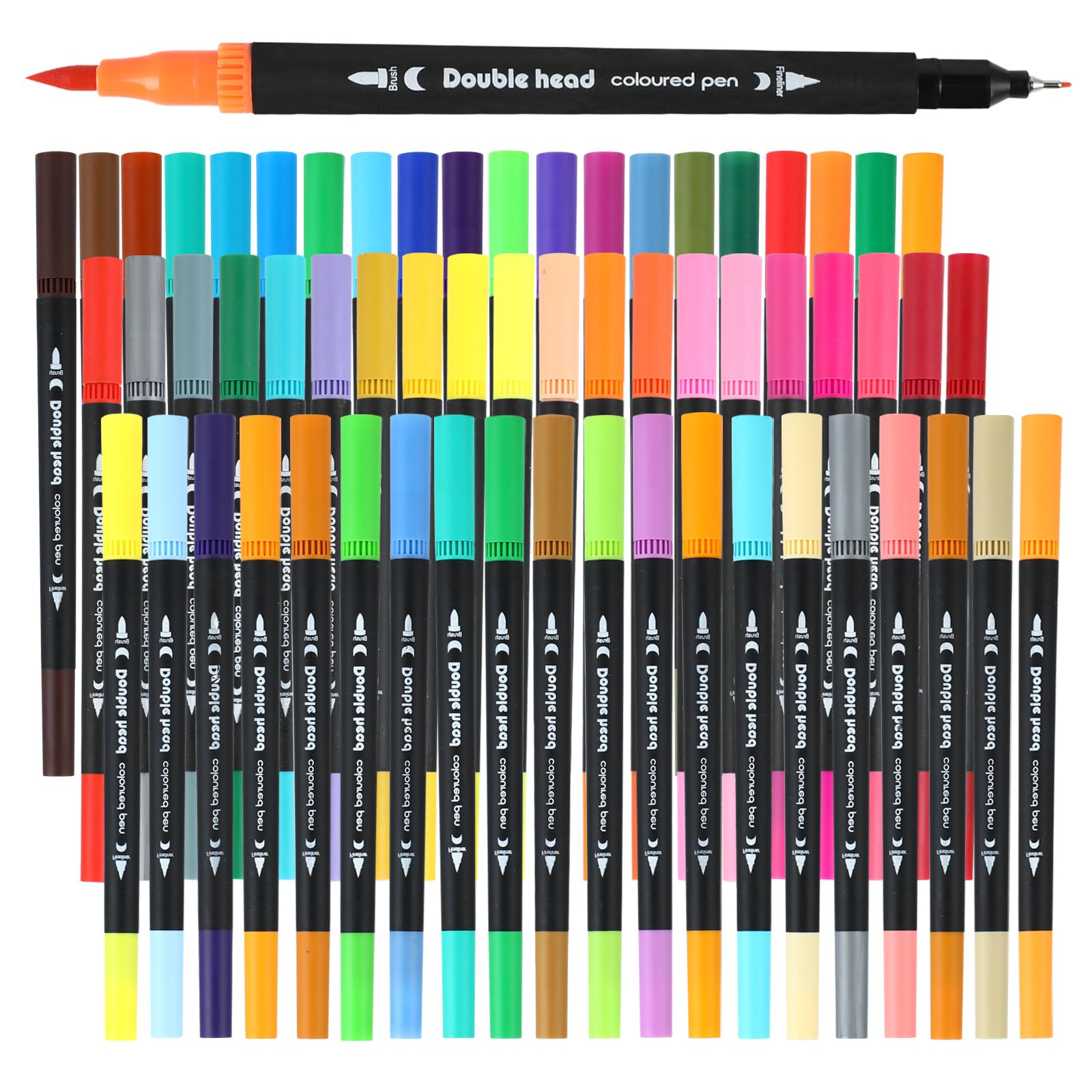 AEDAGA 60 Dual Tip Colouring Pens | Brush Markers for Adult Art