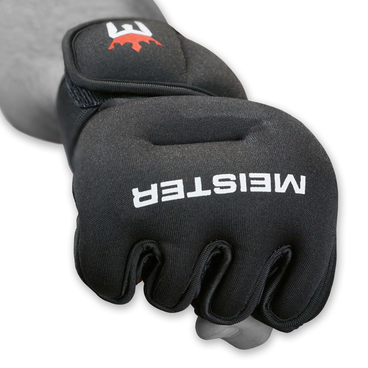 Meister 2lb Neoprene Weighted Gloves for Cardio & Heavy Hands – Black/Red