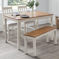 Julian Bowen Coxmoor Rectangular Dining Table | Solid Oak - Ivory