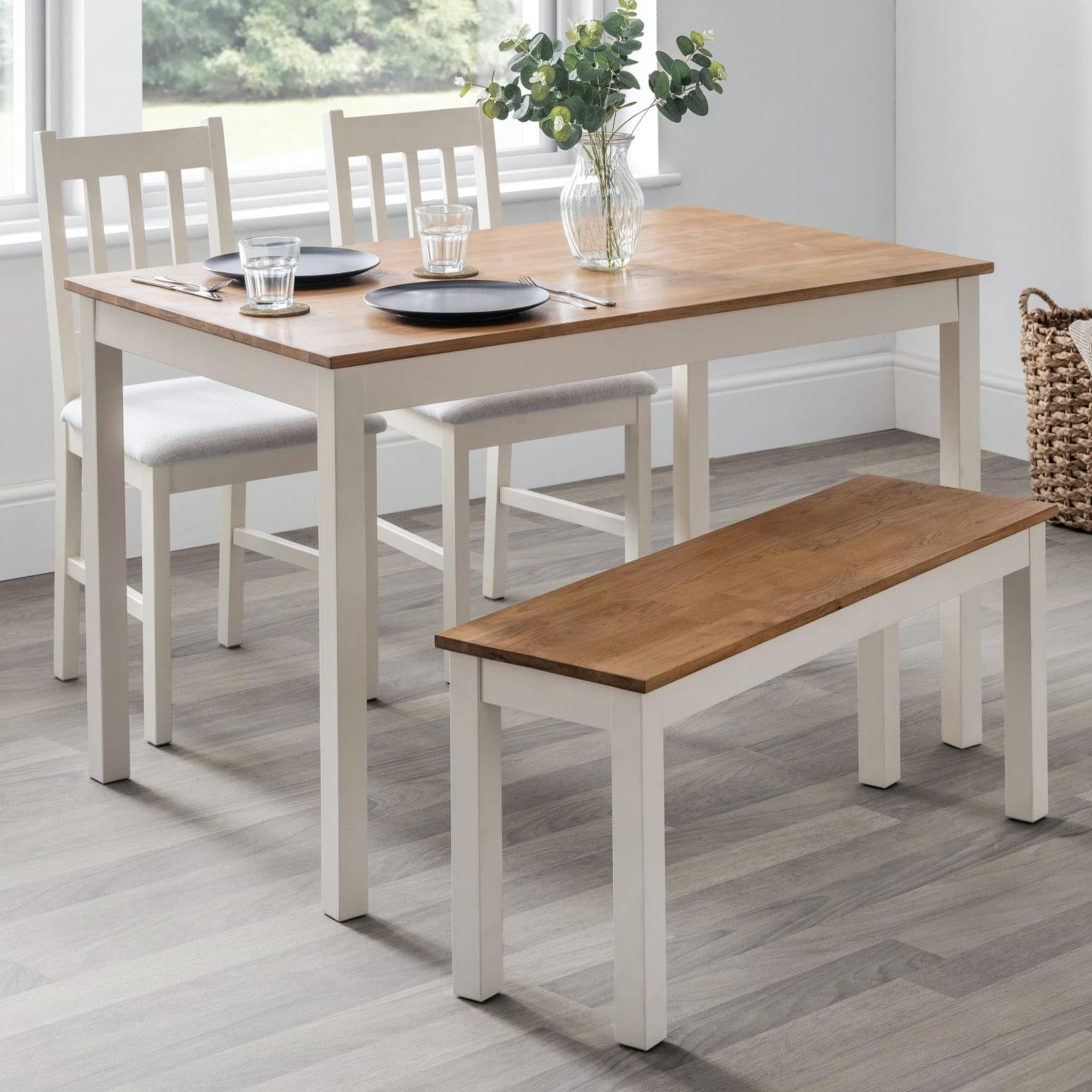 Julian Bowen Coxmoor Rectangular Dining Table | Solid Oak - Ivory
