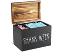 Gzsekken Shark Week Period Box – Rustic Wood Tampon & Sanitary Holder
