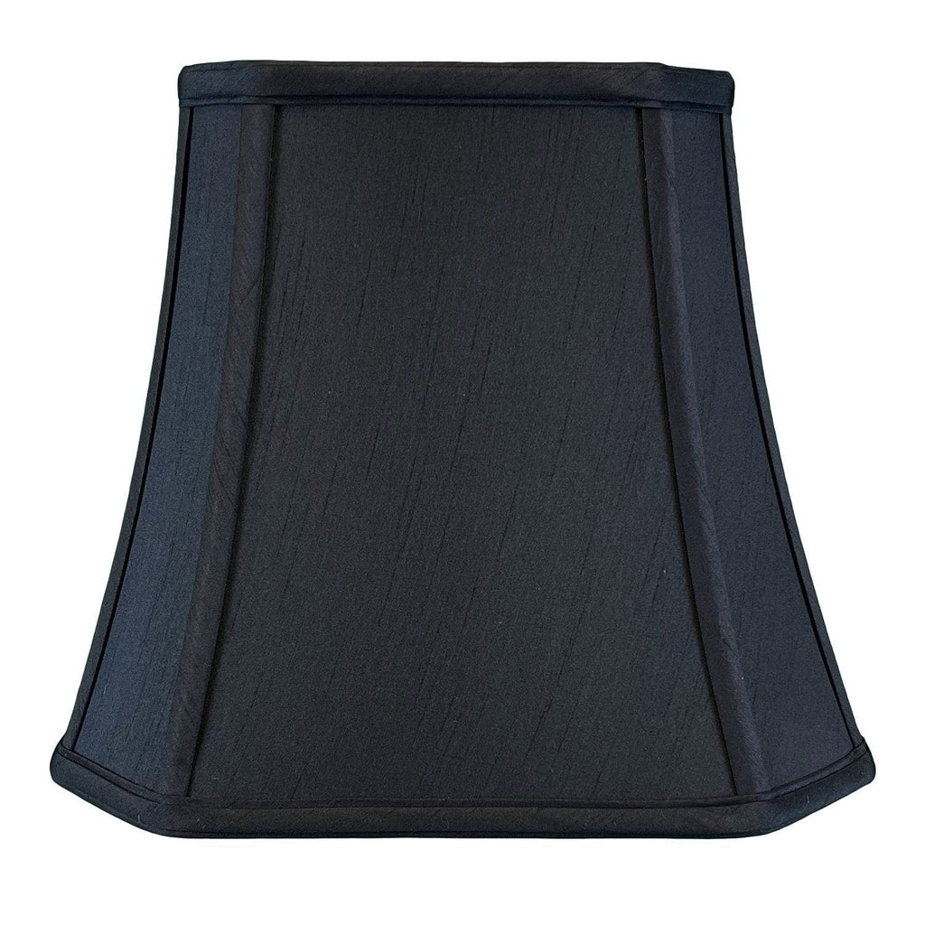 Royal Designs Square Cut Corner Bell Lamp Shade | Black Silk Shantung