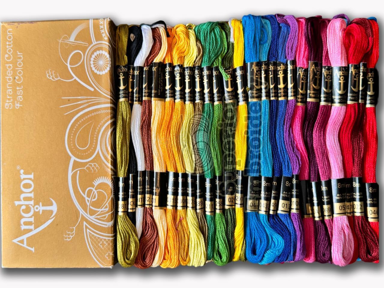 Anchor Cotton Embroidery Floss - 50 Skeins Cross Stitch Thread Pack