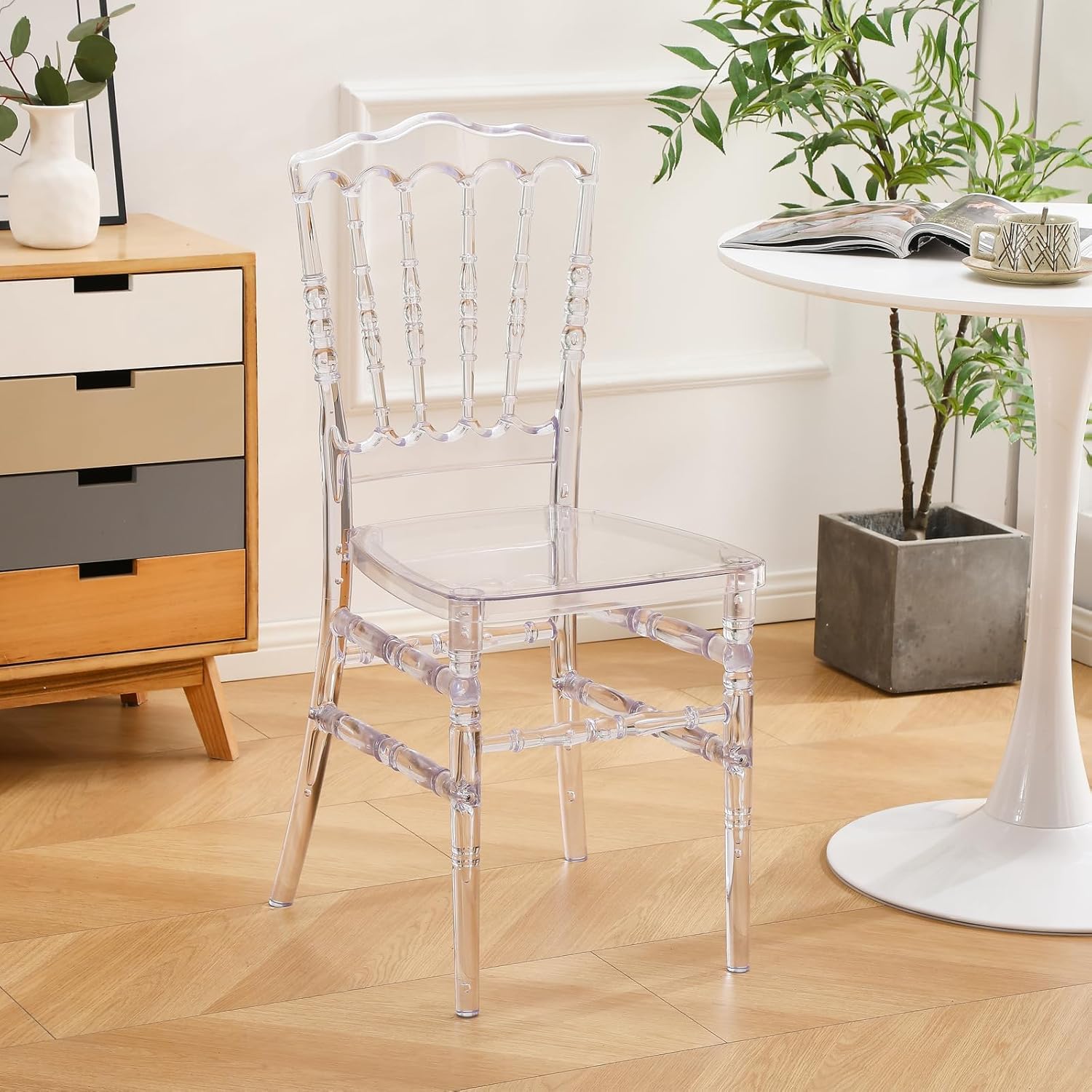 TAO ONE Clear Napoleon Chair | Stackable Acrylic Dining Chair for Events