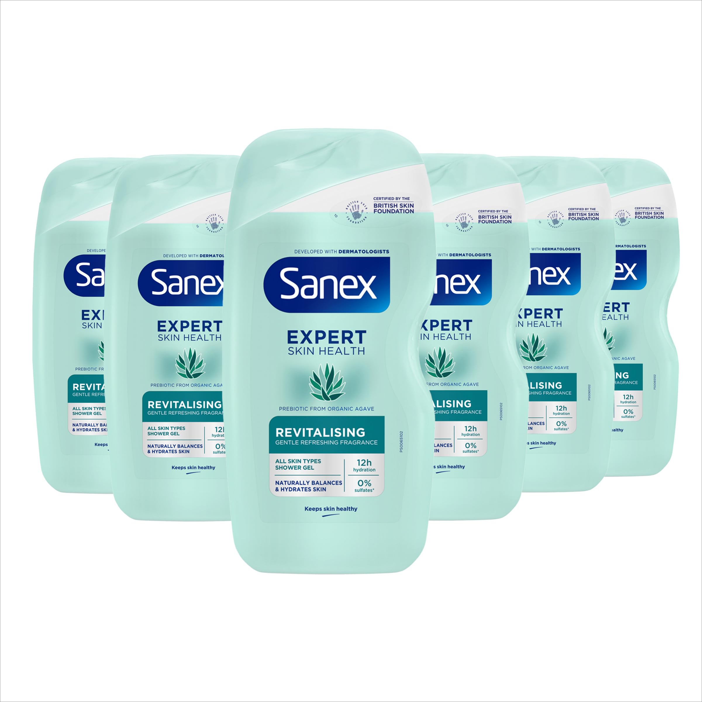 Sanex Expert Skin Health Agave Revitalising Shower Gel - 6x450ml Bulk