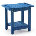 LUE BONA HDPS Shower Bench – Waterproof Bath Stool with Shelf, Navy Blue