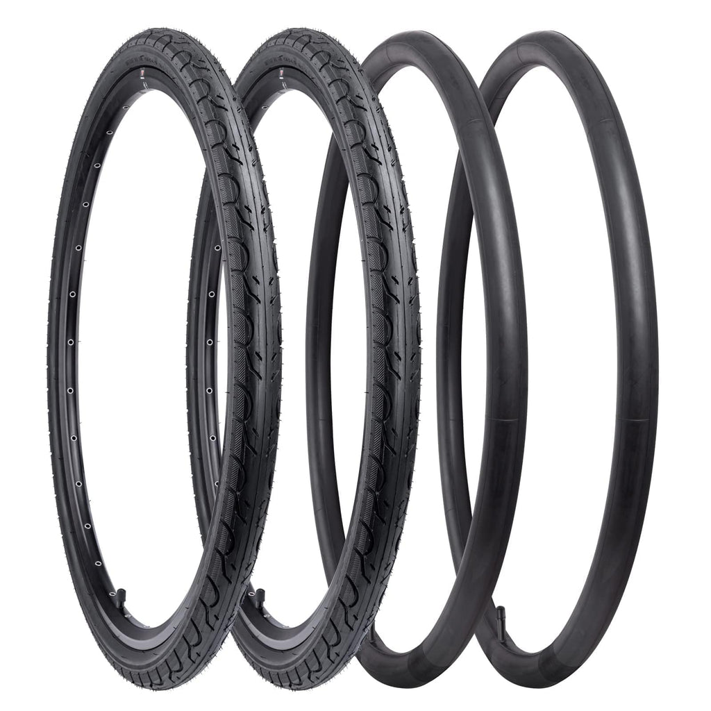 YunSCM 700x28C Road Bike Tyres and Tubes Set | 60mm Presta Valve | 2-Pack