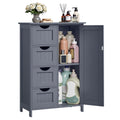 VASAGLE Grey Narrow Bathroom Cabinet | 4-Drawer Storage Unit