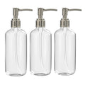Jolof Store 16oz Soap Dispenser 3-Pack | Clear Plastic Refillable Bottles