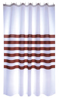 MSV Premium Shower Curtain - 180x200cm Waterproof PVC - Linie Brown