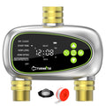 TURNRISE 2-Outlet Digital Sprinkler Timer | Brass Inlet & Dual Zone Watering