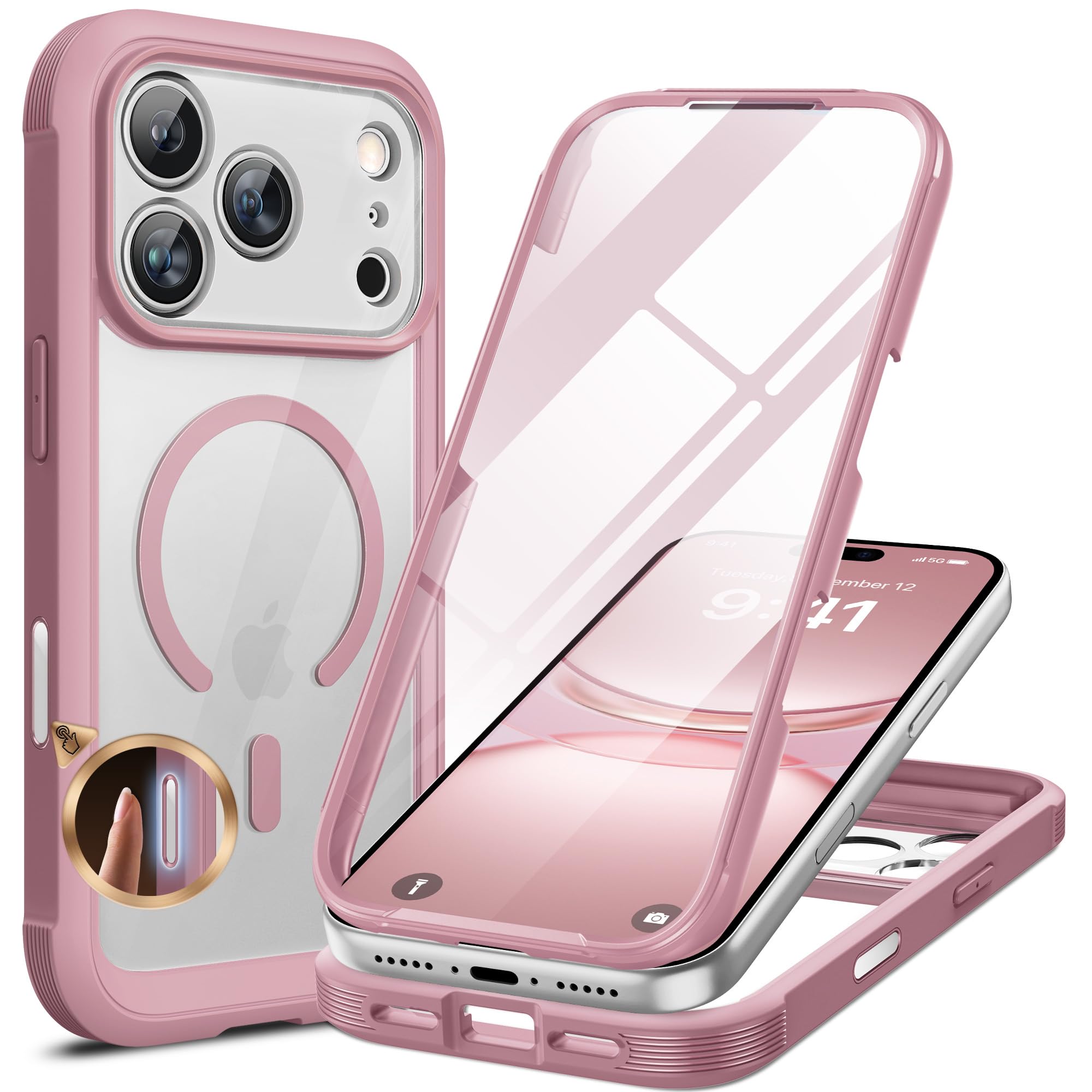 Miracase Magnetic iPhone 17 Pro Max Case with Screen Protector