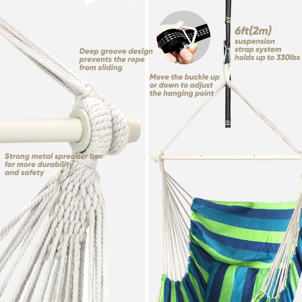 Chihee Hammock Chair Hanging Swing | 500lb Capacity Steel Spreader Bar
