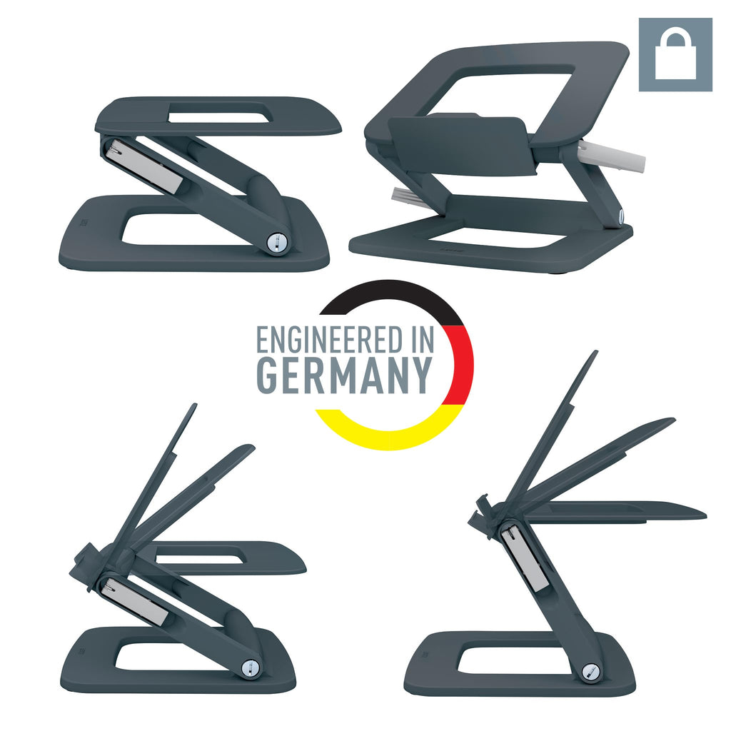 Leitz Height Adjustable Multi-Angle Laptop Stand, 80% Recycled Plastic, Six Pre-Set Height & Angle Combinations, Compact Footprint, 100% Recyclable
