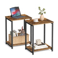 VASAGLE Set of 2 Side Tables – Industrial 2-Tier Bedside Tables