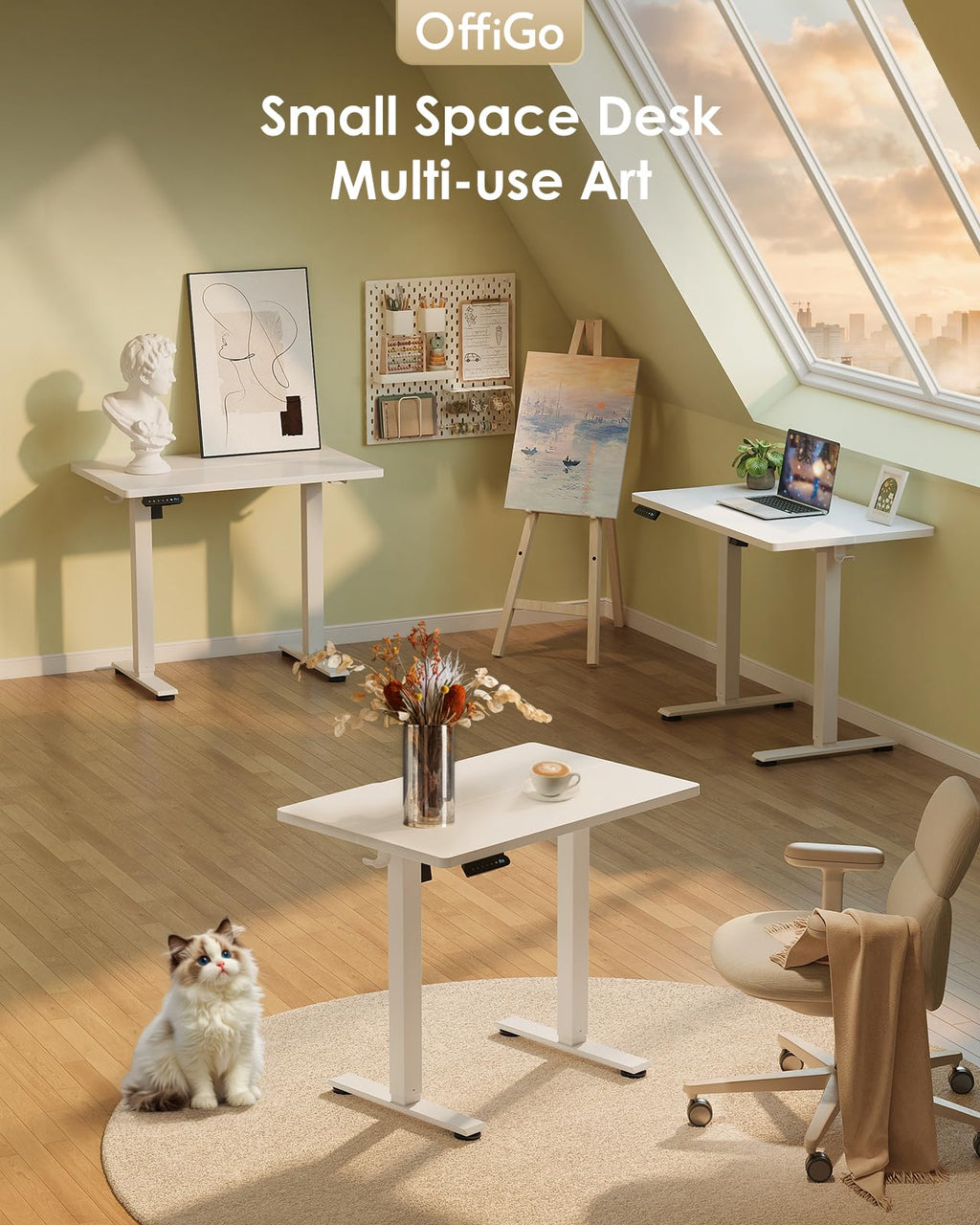 OffiGo Standing Desk, Small Height Adjustable Desk with 3 Memory Heights - image 4