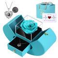 Jolof Store Preserved Real Rose Gift Box with 100 Languages Necklace