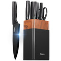7-Piece Kitchen Knife Set with Block and Built-in Sharpener