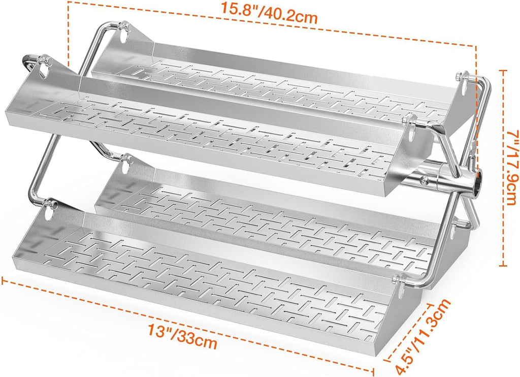 Onlyfire Stainless Steel Rotisserie Trays Kit for 18-Inch BBQ Grills