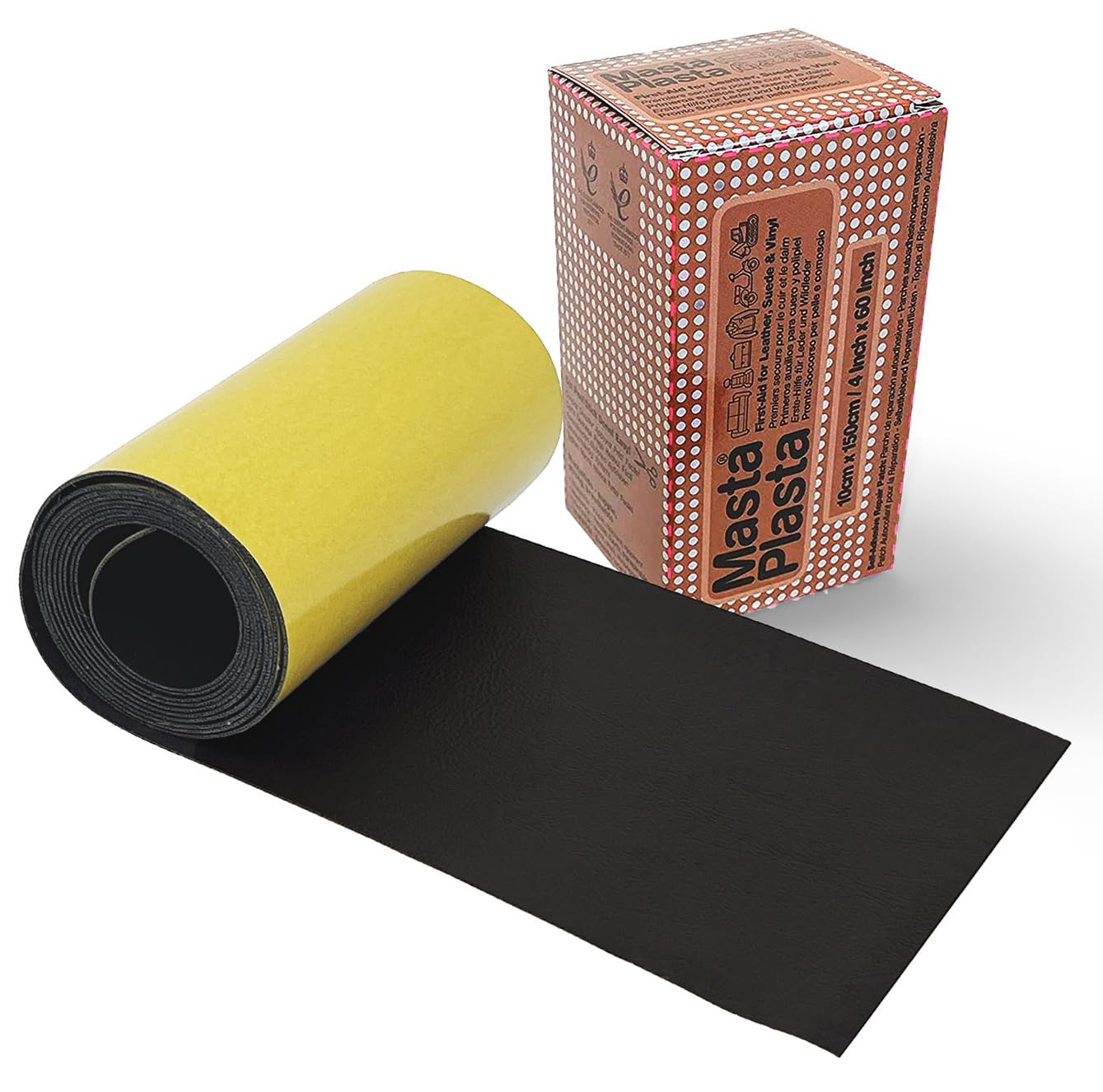 MastaPlasta Leather Repair Patch – Black Self-Adhesive Strip 150x10cm