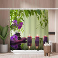 Jolof Store Purple Candles & Orchids Shower Curtain – Mold Resistant 180x180cm
