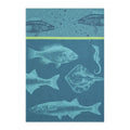 Coucke French Cotton Jacquard Blue Fish Kitchen Towel | Turquoise 20x30