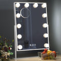 Hansong Hollywood Vanity Mirror with 12 Dimmable LED Bulbs & 10X Magnifier
