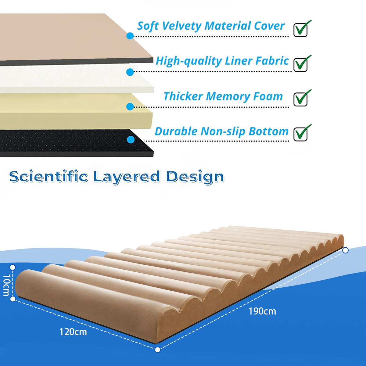 MeMoreCool Roll Up Floor Mattress Small Double, 190x120cm, Brown - image 5