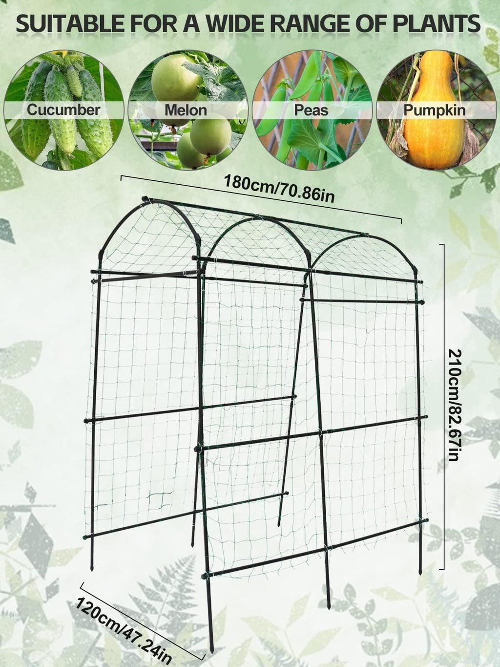 Kalolary 7ft Metal Garden Arch Trellis | Anti-UV Plant Support Tunnel