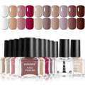 JODSONE 12 Pcs Nail Polish Set | Quick Dry Fall Nude Brown & Red