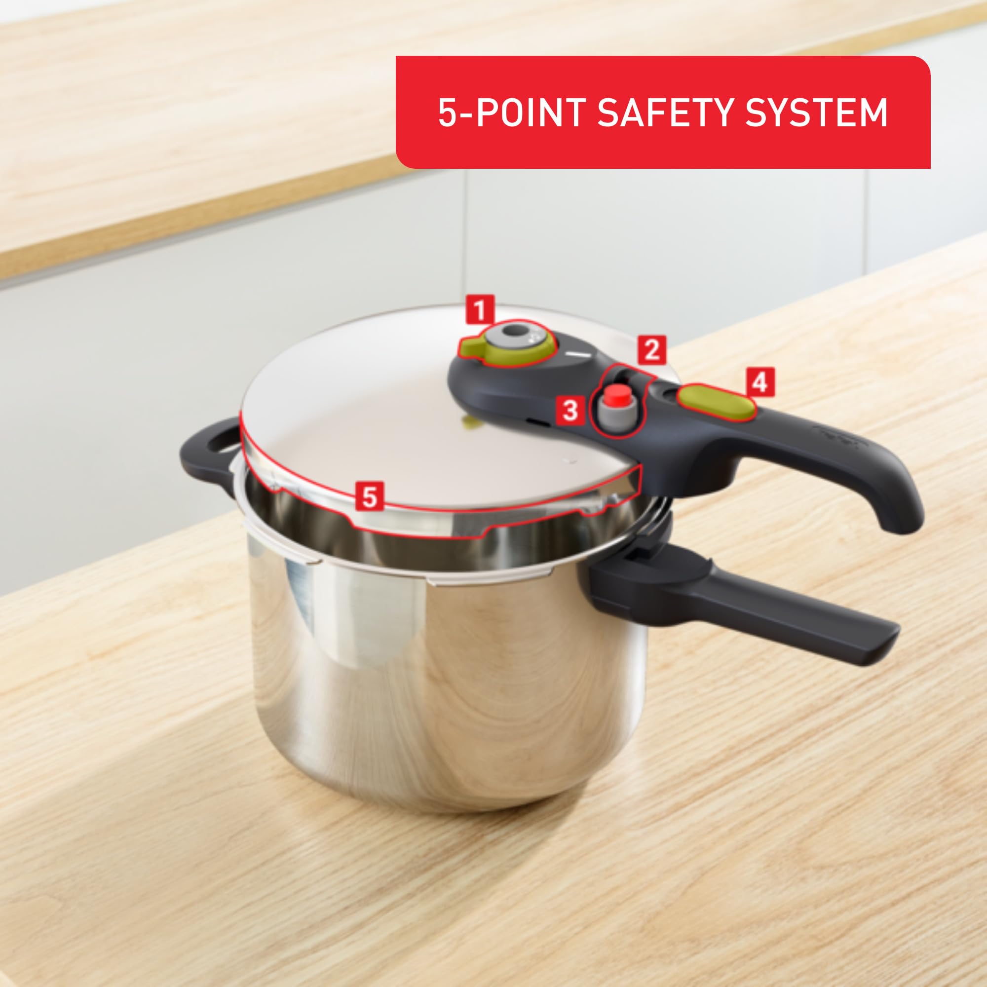 Tefal Secure 5 Neo Pressure Cooker – 6L Stainless Steel Induction