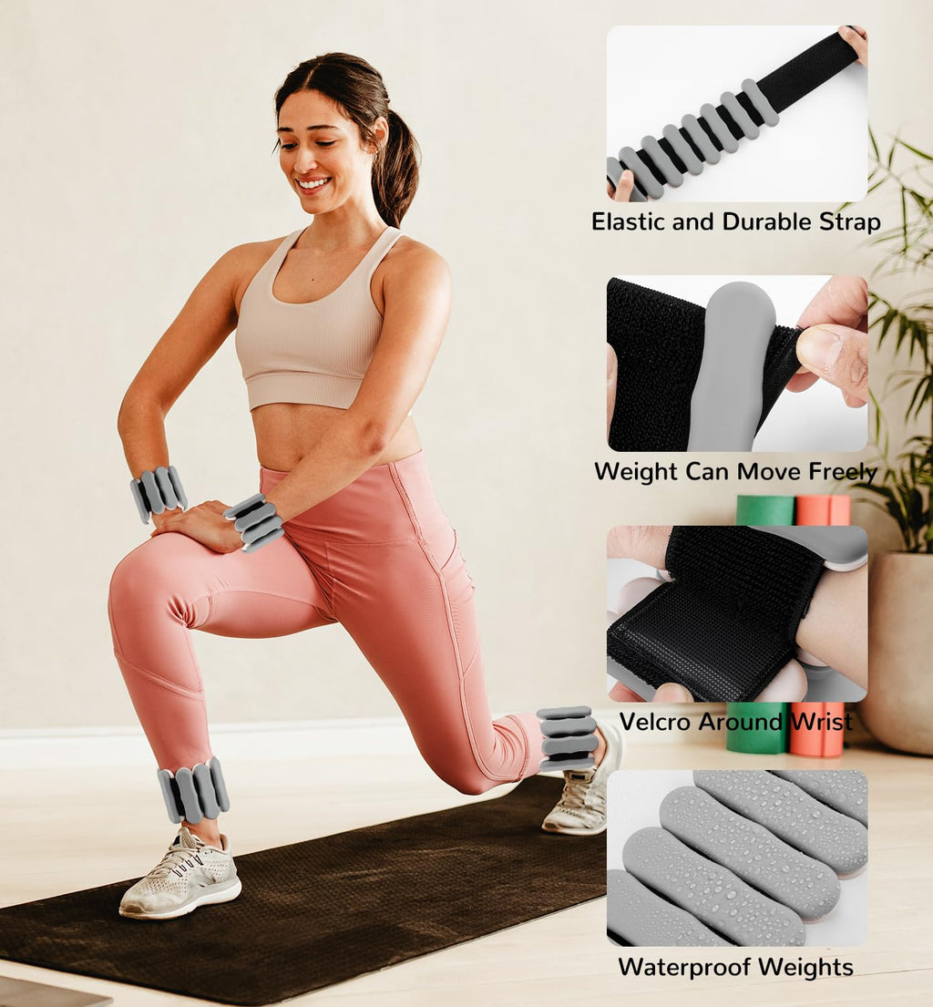 Jolof Store Adjustable Wrist and Ankle Weights - 1.5kg Pair in Grey