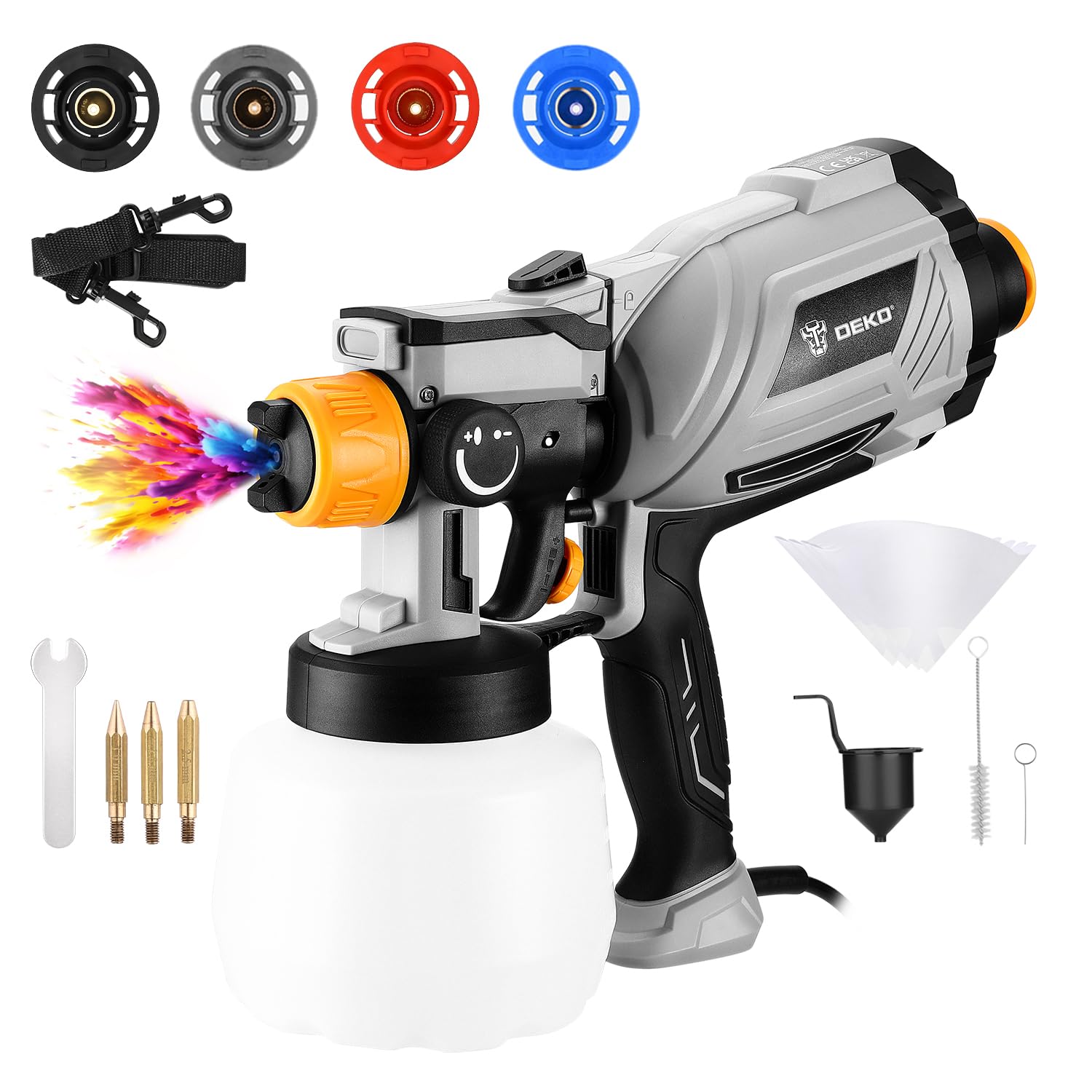 DEKOPRO 1000W HVLP Paint Sprayer – 1200ml High Capacity Fence Spray Gun